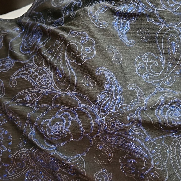 Tanjay two peice tank and jacket evening wear black and royal blue details - Picture 3 of 4